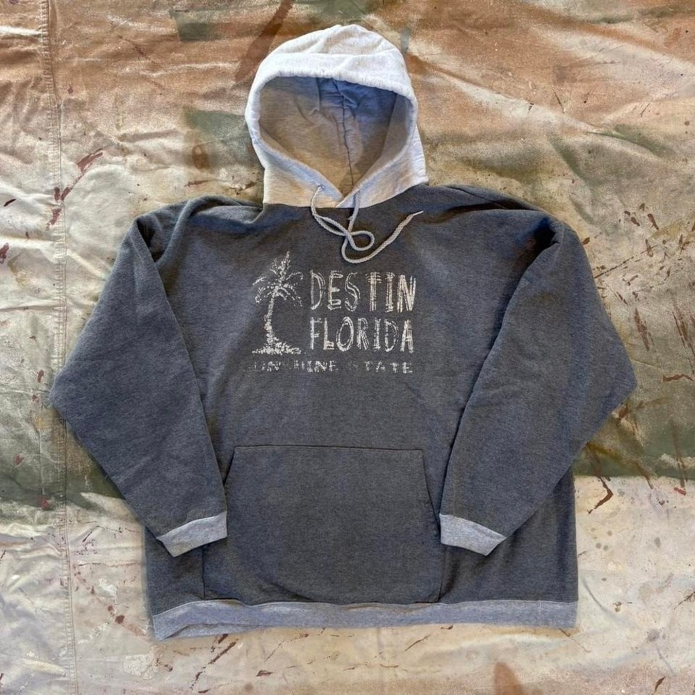 vintage 90s Destin Florida gray hoodie Size XXL
